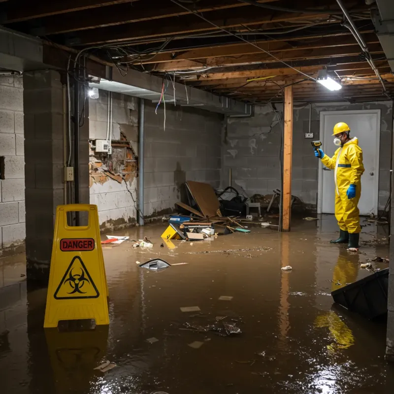 Flooded Basement Electrical Hazard in Lincoln County, NC Property