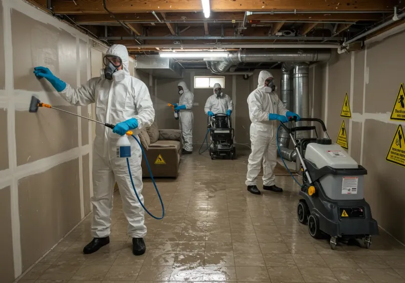 Basement Moisture Removal and Structural Drying process in Lincoln County, NC